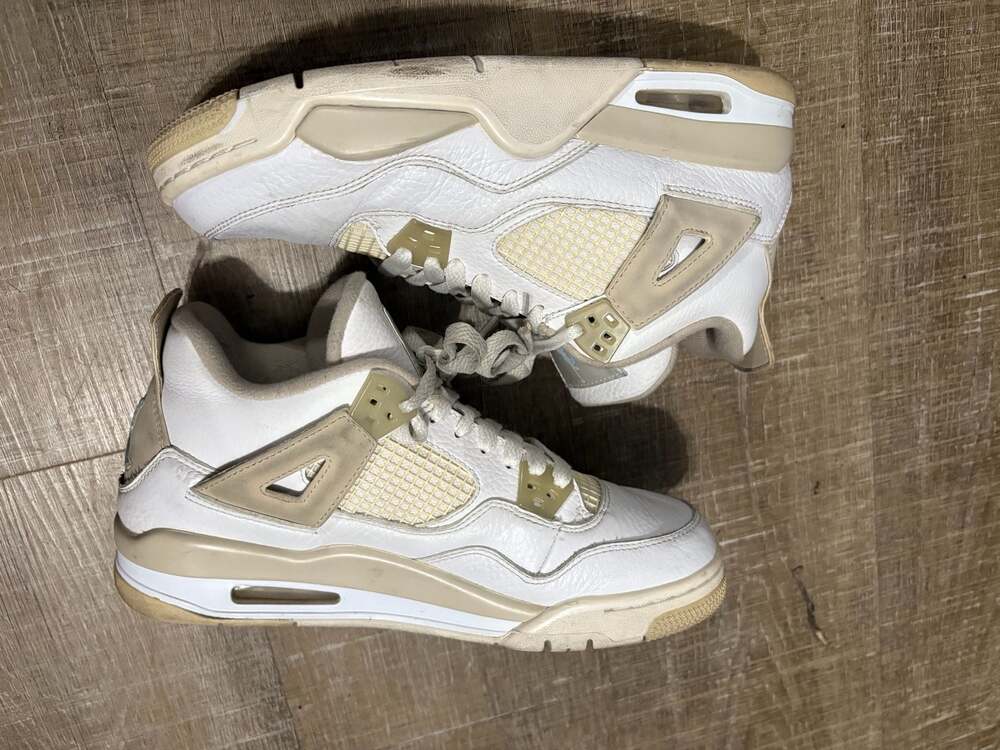 Air Jordan 4 Retro GS 'Linen' White Boarder Blue Light Sand